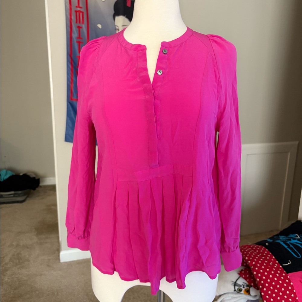 J. Crew Pink Long Sleeve Top